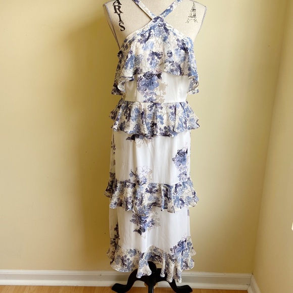 Gianni Bini Dresses & Skirts - Gianni Bini Floral Ruffle Tier Halter Dress
